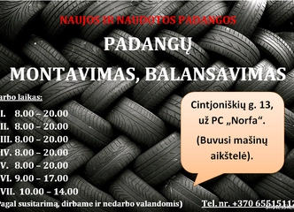 Patogus padangų montavimas ir remontas
